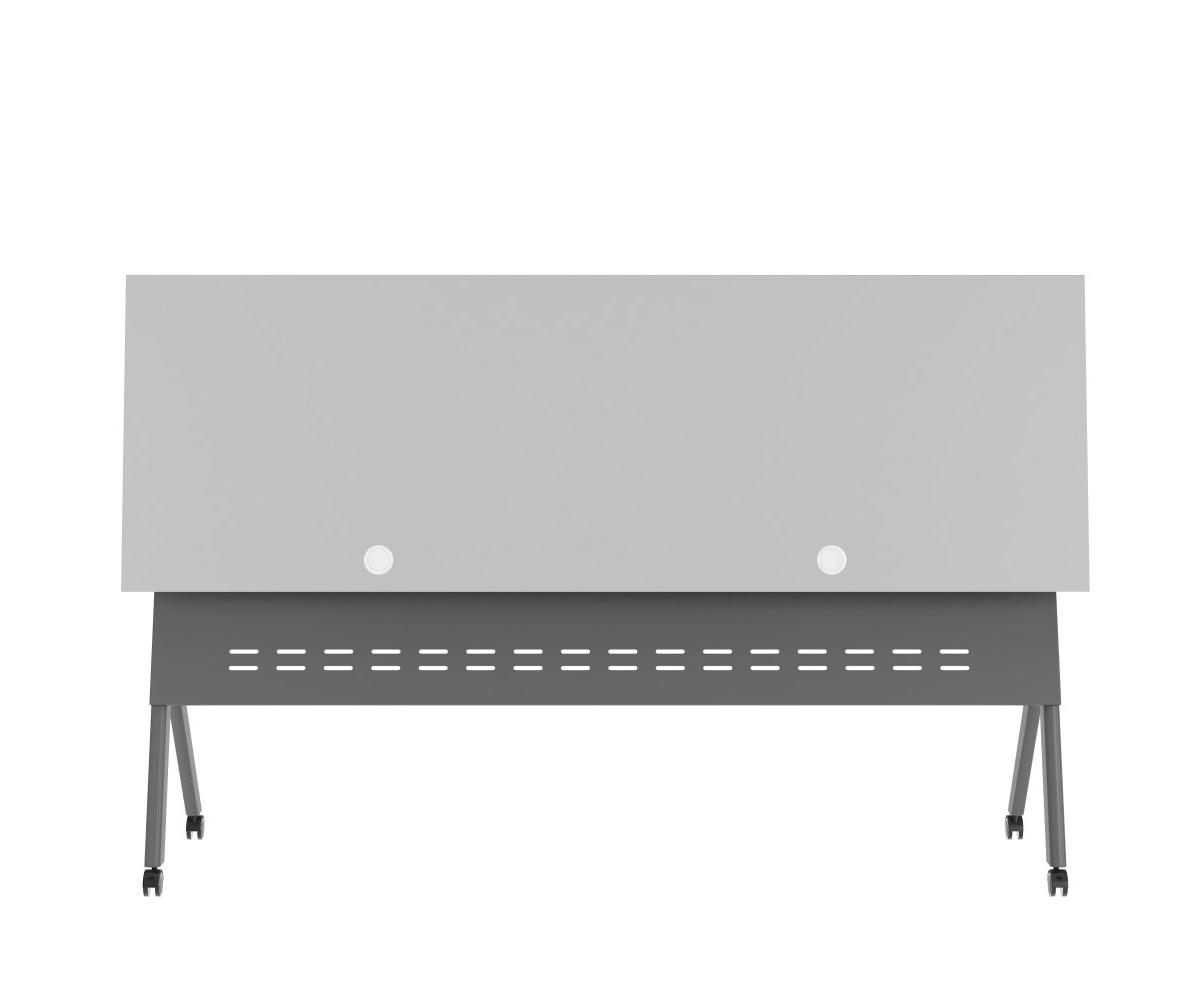 Emma+Oliver Griffin Heavy-Duty Flip Top Training Table With Nesting Design, Privacy Panel, Y-Legs, Tabletop, Metal Frame -gray frame
