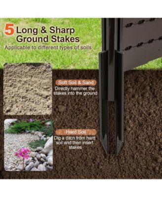 Outdoor Privacy Fence Screen with 5 Ground Stakes for Garden Yard Patio
