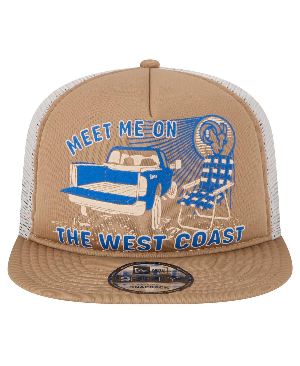 Shop New Era Men's Tan Los Angeles Rams Meet Me 9fifty Snapback Hat