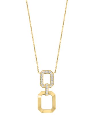 EFFY Collection - Diamond & Polished Octagon Link 18" Pendant Necklace (3/4 ct. t.w.) in 14k Gold