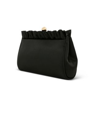 Woman's Olivia Satin Ruffle Top Pouch Clutch