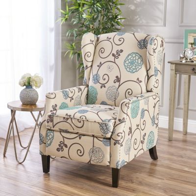  Traditional Wingback Recliner With Studded Border