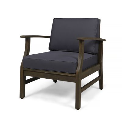 Streamdale Perla Acacia Wood Club Chair With Water-Resistant Cushion