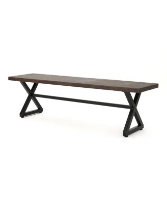 Modern Industrial Aluminum Dining Bench With Steel Frame