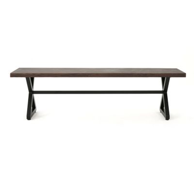 Modern Industrial Aluminum Dining Bench With Steel Frame