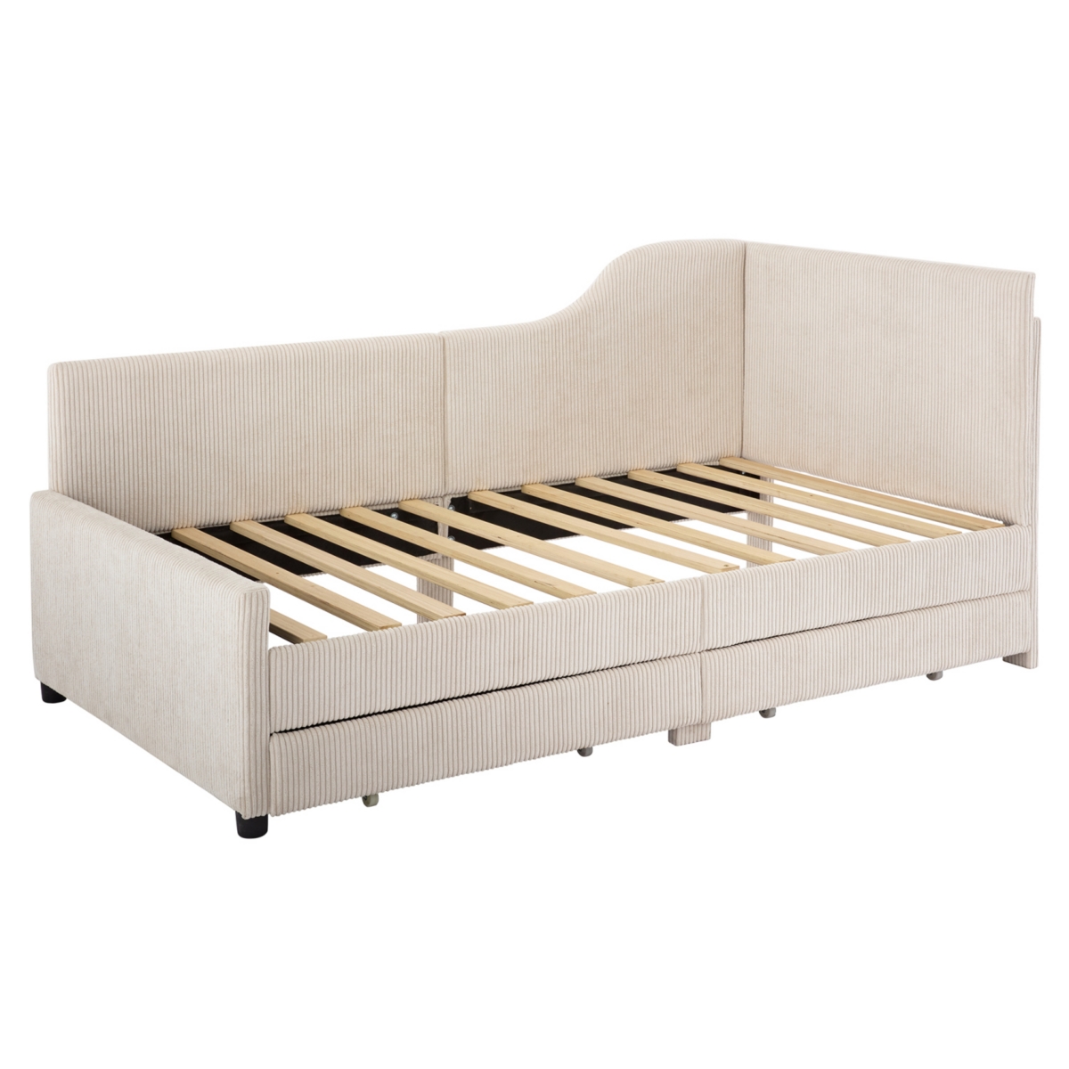 Streamdale Twin L-Shaped Corduroy Daybed with Drawers