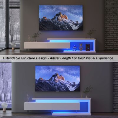 Extendable LED TV Stand with Remote Control, Multiple Lighting Modes