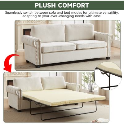 Streamdale 83.8" Convertible Sleeper Sofa Bed with Folding Mattress