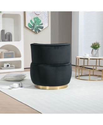 360 Swivel Velvet Barrel Accent Chair