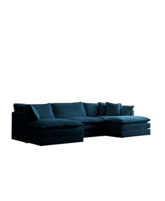 5-Seater U-Shaped Sectional Sofa with Ottomans