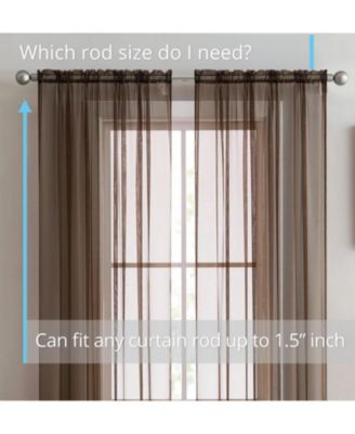 2 Pack Sheer Voile Window Curtain Sheer Panels