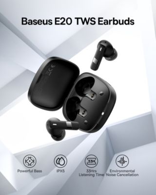 E20 Wireless Earbuds Bluetooth 5.3 Headphones in-Ear Earphones, White