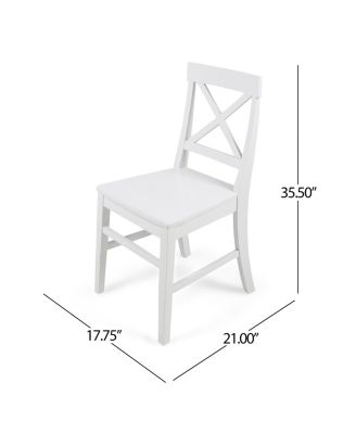 Streamdale Acacia Wood Farmhouse Dining Chairs, White