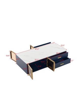 Modern Coffee Table with Storage & Lighting