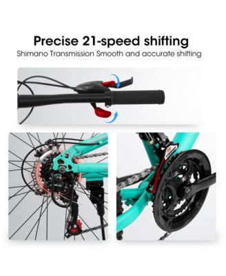 26" Aluminum Mountain Bike with 21-Speeds, Shock Absorption, and Disc Brakes
