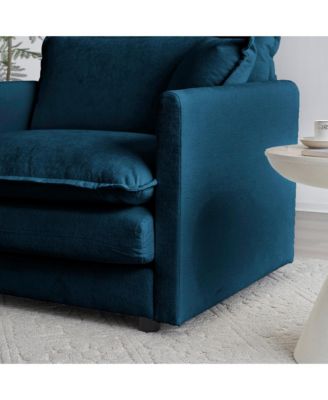 Mid-Century Modern 3-Seater Sofa with Pillows