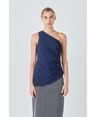Women's One Shoulder Ruched Top
