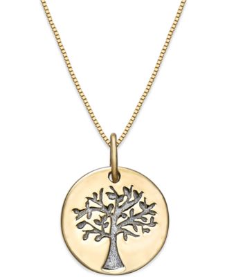 Macy's - Family Tree Pendant Necklace in 10k Gold