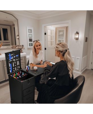 Nail Desk Mobile Station Rolling Makeup Manicure Table Nail Artist