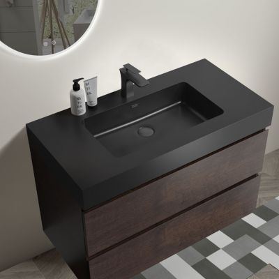 36" Rosewood Vanity w/ Sink & Storage