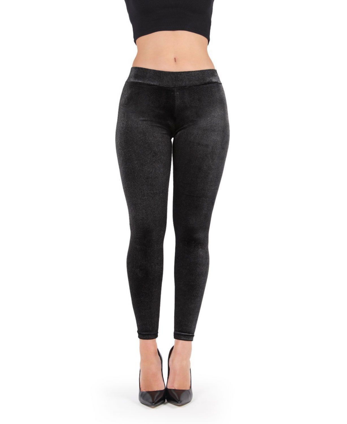 MeMoi Women's Glambrut Metallic Shimmer Leggings