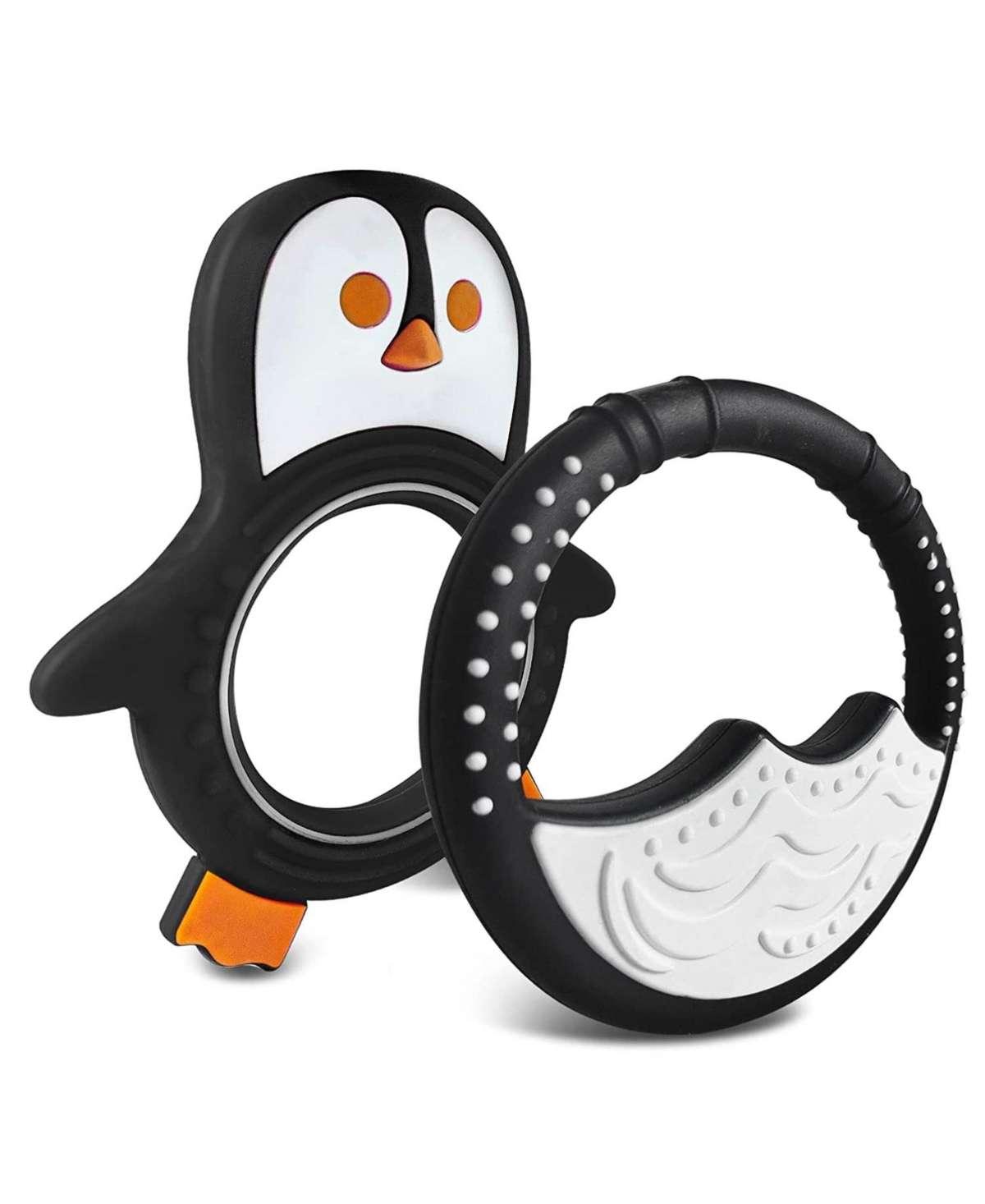 Sperric Baby Girls Penguin Teether &#x2013; Fun and Cute Penguin Soothing Teether &#x2013; Soft Silicone Teethers with Textured Design for Soothing an