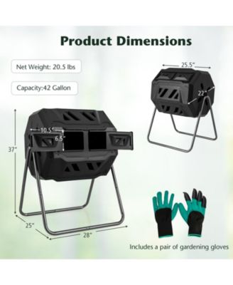 360° Rotatable Tumbling Composter with 2 Sliding Doors