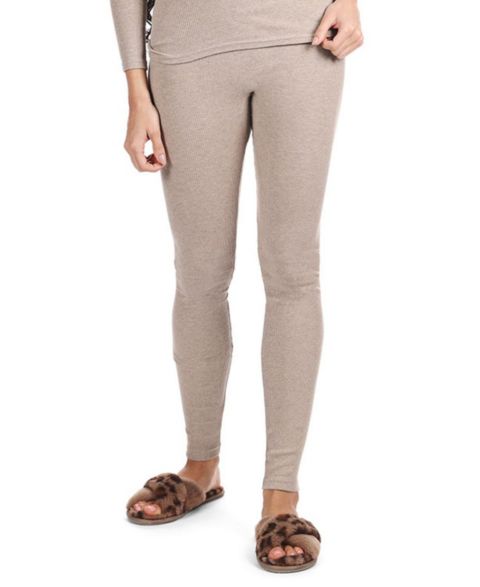 Женские леггинсы MeMoi Organic Cotton Seamless Classic Ribbed, цвет: Бежевый меланжевый