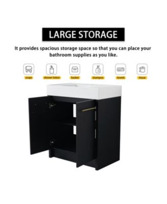 30" Freestanding Vanity with Resin Sink & Soft-Close Door