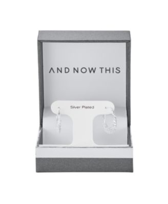 Clear Crystal Diamond Cut Hoop Earring