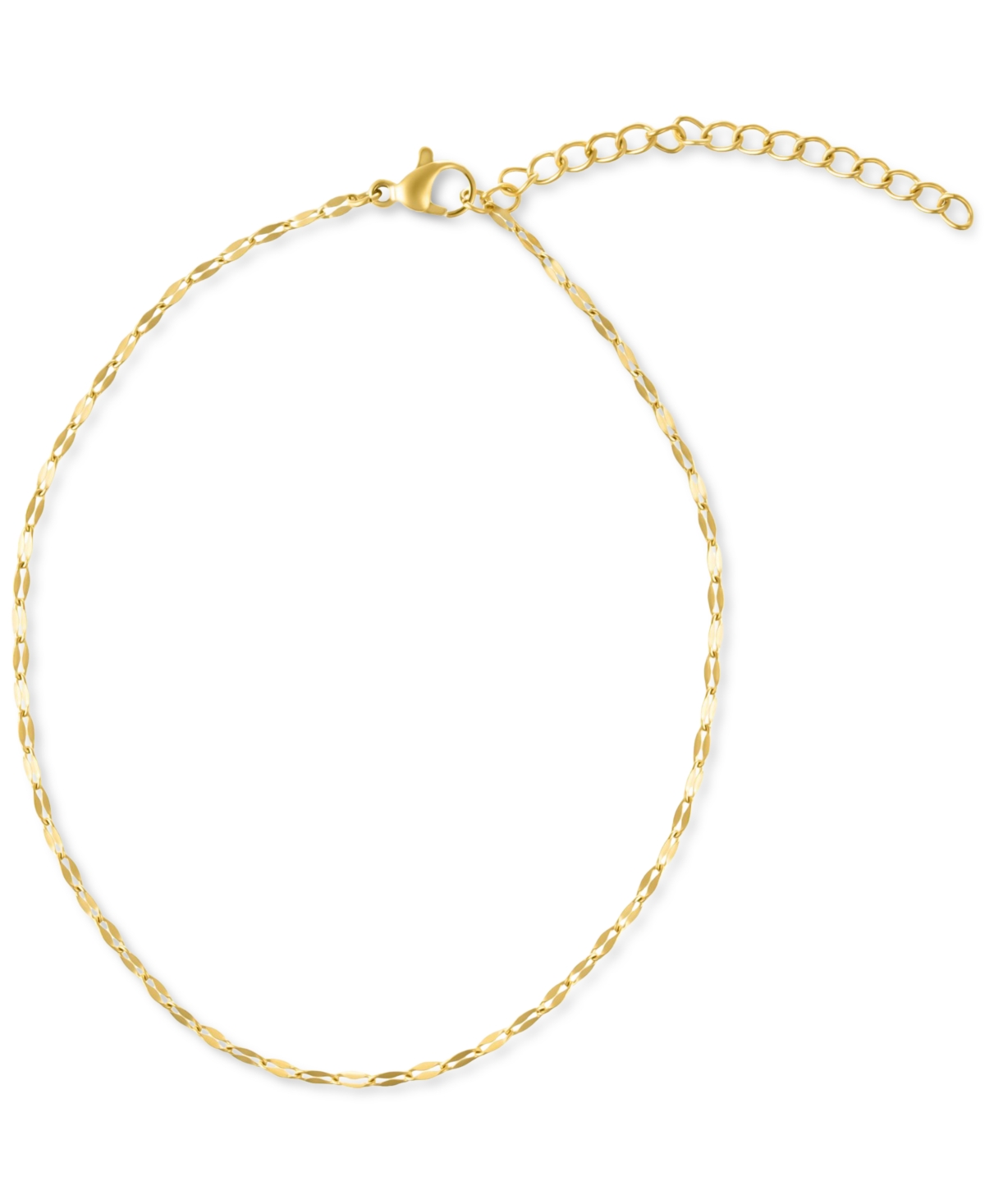 Adornia Gold Tarnish Resistant Adjustable 9-11" Herringbone, Valentina And Mariner Chain Anklet Set In Gold