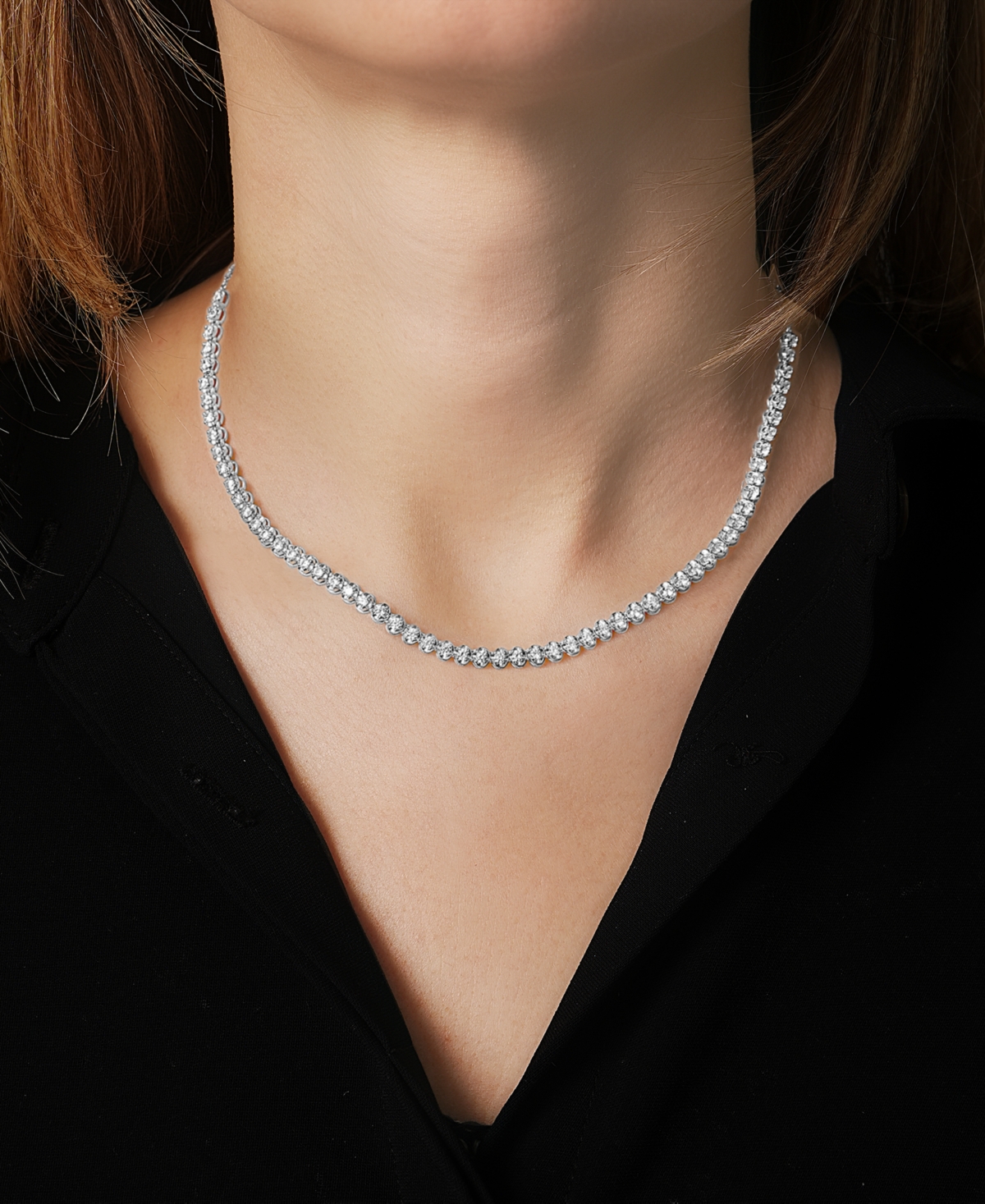 Wrapped In Love Diamond Four-claw 17" Collar Necklace (4 Ct. T.w.) In 14k White Gold, Created For Macy's In White Gold