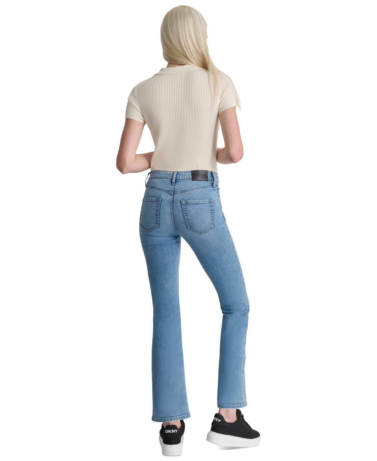 Dkny Jeans Petite High-rise Bootcut Jeans In Blue