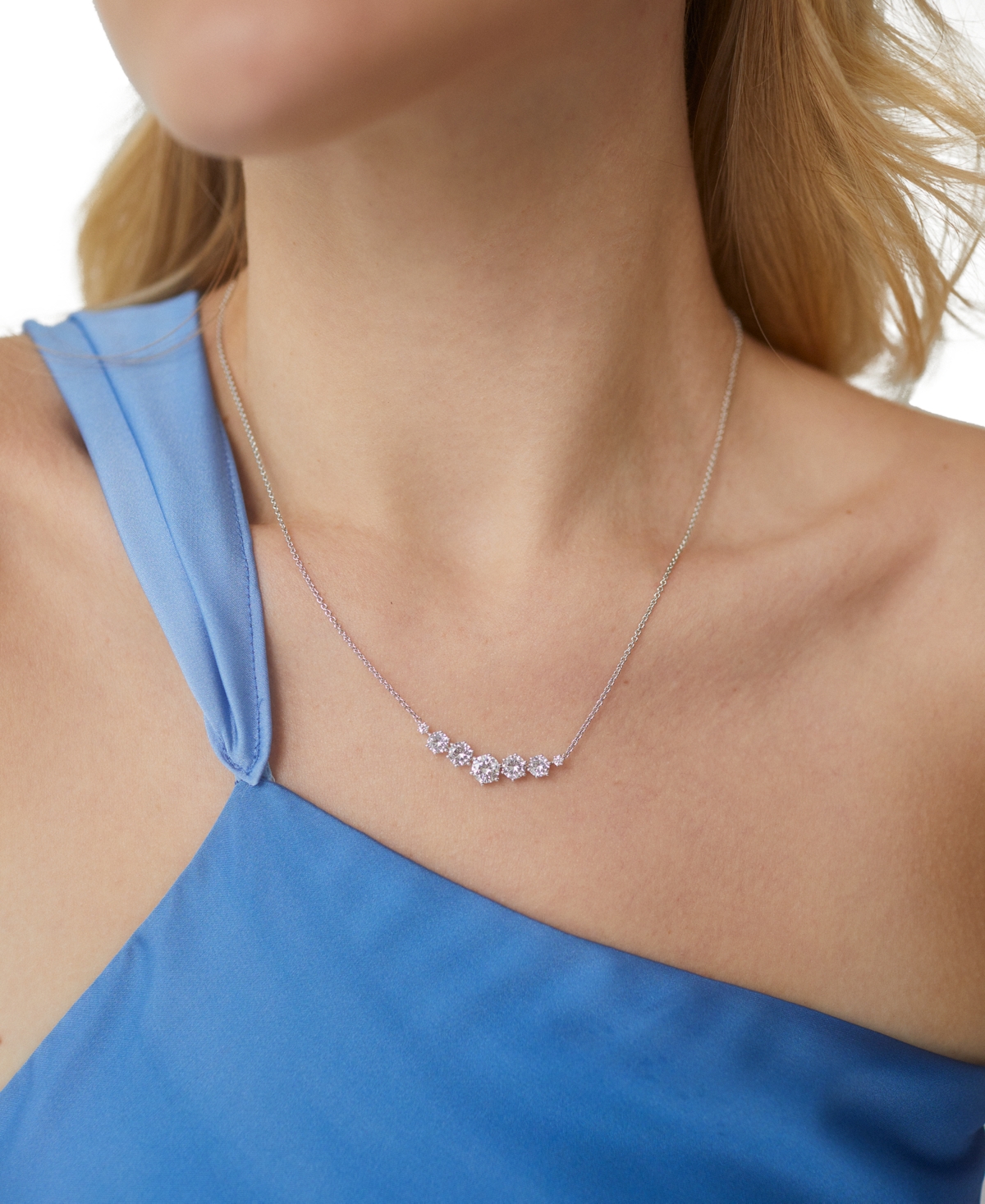 Eliot Danori Rhodium-plated Cubic Zirconia Statement Necklace, 16" + 2" Extender, Created For Macy's In Rhodium