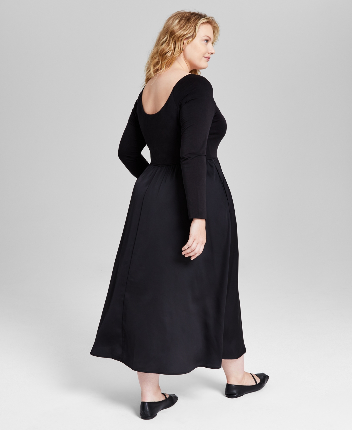 And Now This Trendy Plus Size Mixed-Media Midi Dress, Created for Macy's