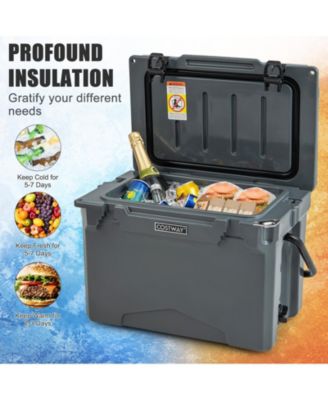 25 QT Hard Cooler with Aluminum Handle and Integrated Cup Holders