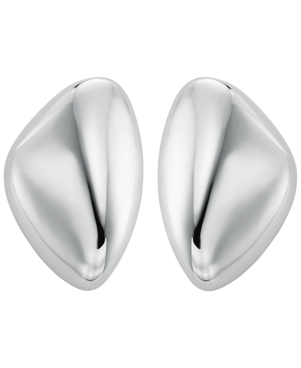 Michael Kors Brass Pebble Statement Earrings In Silver
