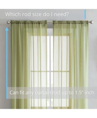 2 Pack Sheer Voile Window Curtain Sheer Panels
