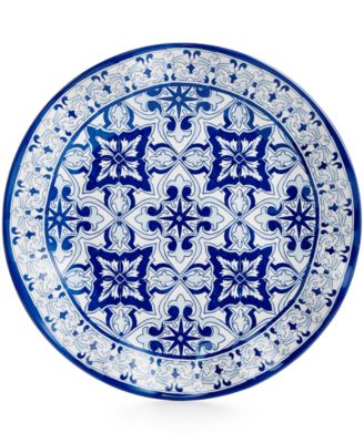 Обеденная тарелка Q Squared Q squared Talavera Azul Collection из меламина 10,5 дюймов, набор из 4 тарелок