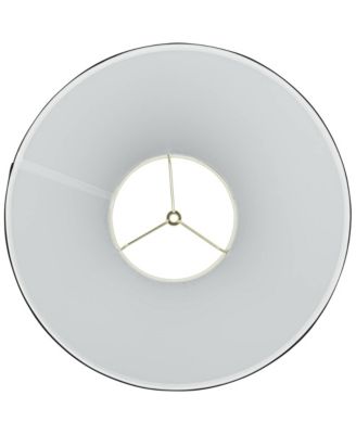 Black Mushroom Pleated Large Empire Lamp Shade 7" Top x 17" Bottom x 11" High x 11.5" Slant (Spider) Replacement with Harp and Finial