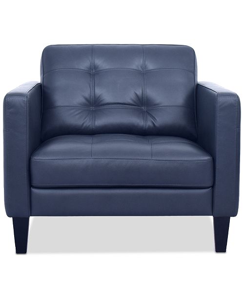 alfani Furniture Pezley Leather Arm Chair Created for Macy's Furniture