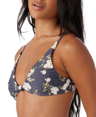 Juniors' Kendra Floral Knot-Front Bikini Top