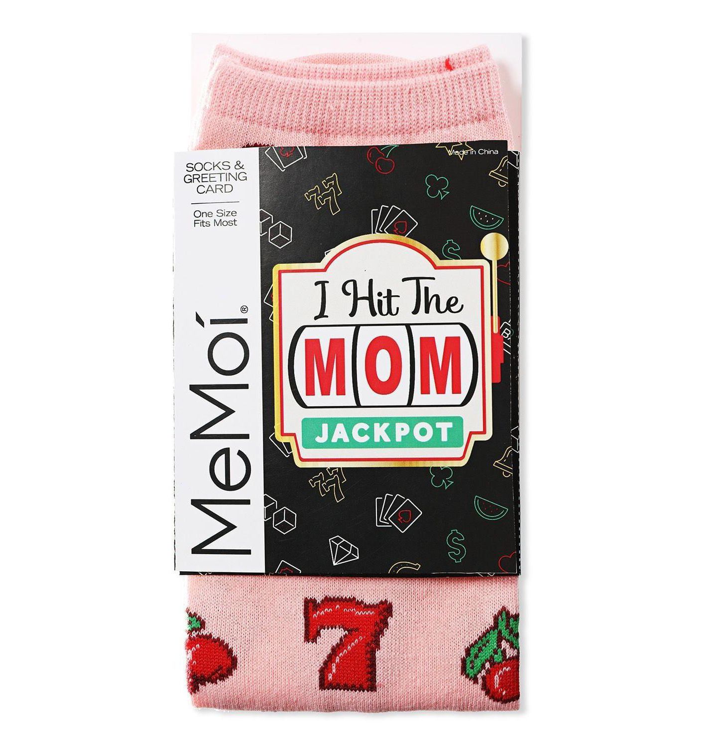 Носки Lucky Mom Card, средней высоты — MeMoi, цвет: Розовый — фото 2