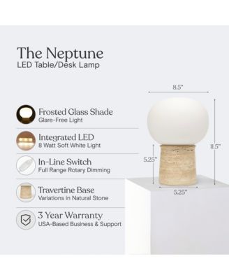Neptune 12" LED Table Lamp with Natural Stone Base