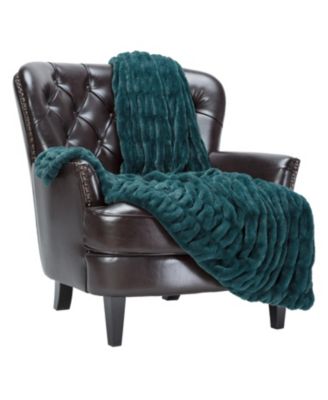 Premium Ruched Faux Fur & Mink Reversible Blanket, Throw