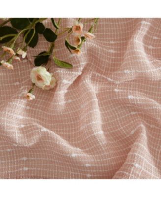 Emily Faux Linen Semi Sheer Light Filtering Transparent Grommet Lightweight Window Curtains Drapery Panels, 2 Panels