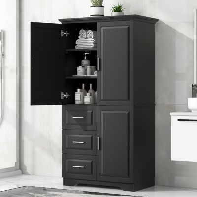 Streamdale Tall & Wide Storage Cabinet with 3 Drawers & Doors