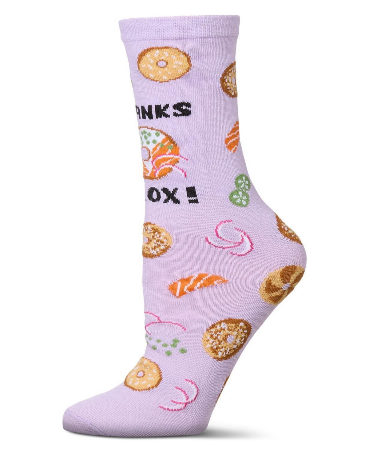 Thanks A Lox Greeting Card Crew Socks - Orchid