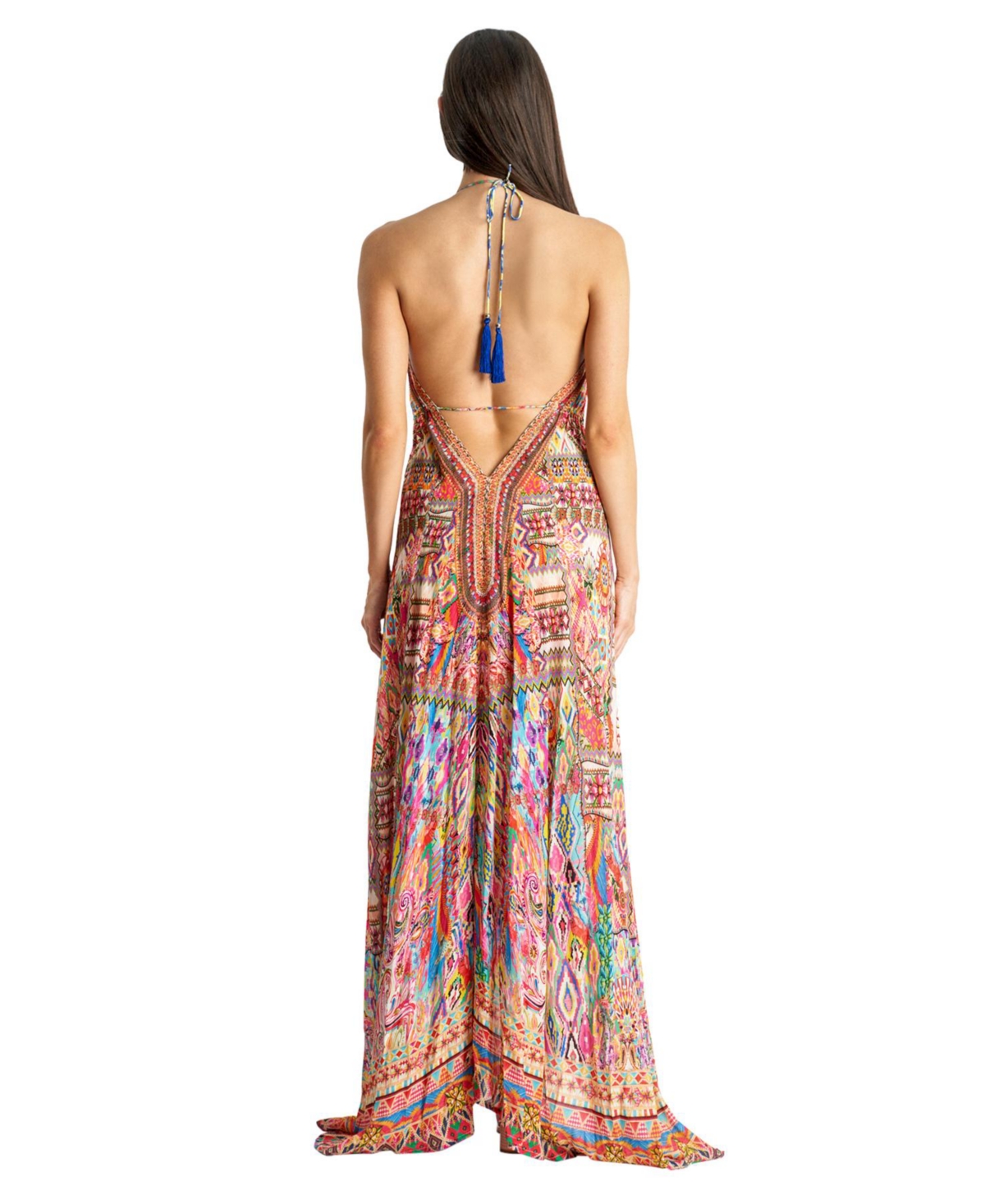 La Moda Clothing Women's Maxi Halterneck Dress