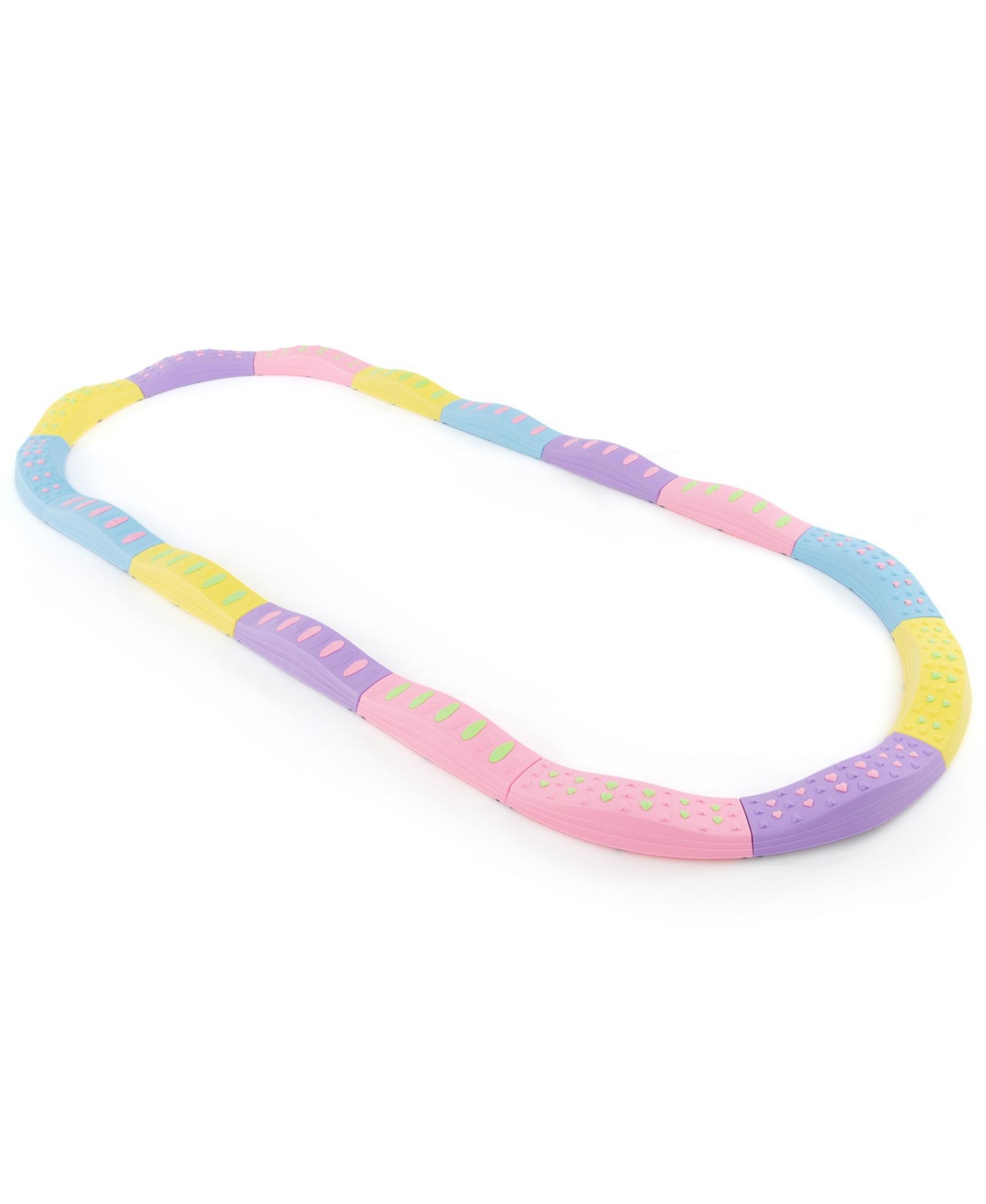 Slickblue Colorful Kids Wavy Balance Beam with Textured Surface and Non-slip Foot Pads - Pink  purple